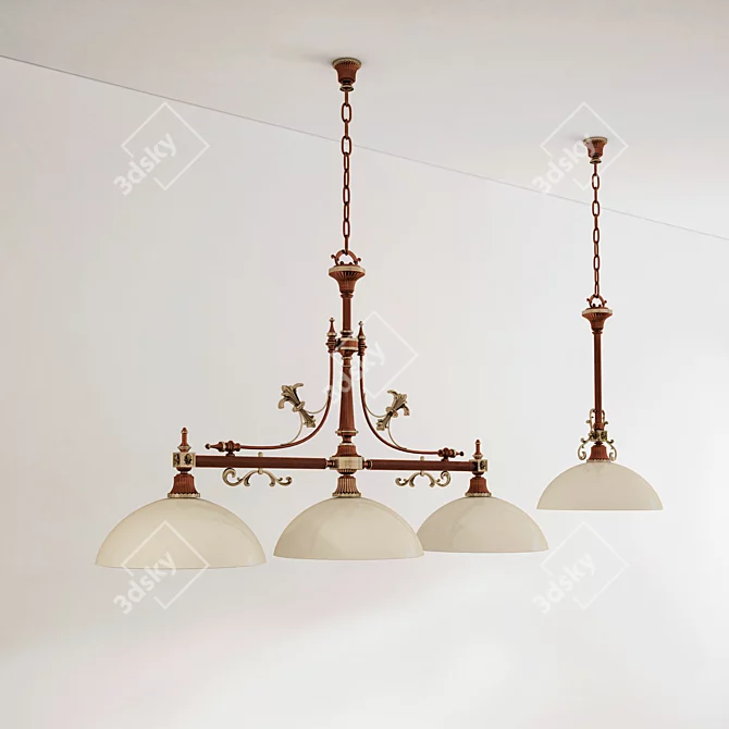 Creval Vintage Brass Pendant Light 3D model image 1