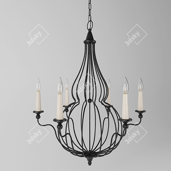 Rustic Charm: Quoizel Canyon Pendant 3D model image 1