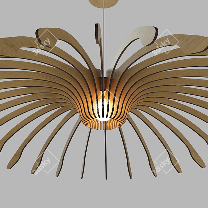 Bamboo Petal Chandelier: Flawor 3D model image 2