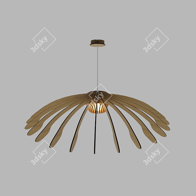 Bamboo Petal Chandelier: Flawor 3D model image 3