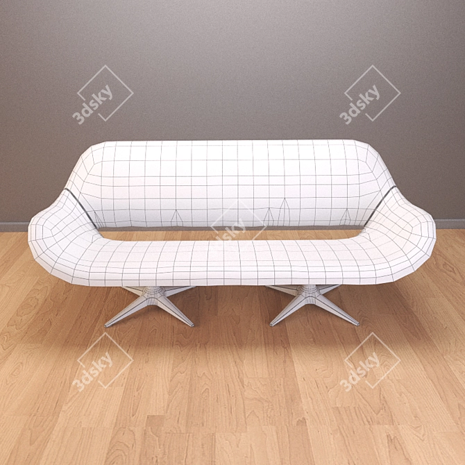 Title: Vintage Lounge Sofa (by Rohé Noordwolde) 3D model image 3