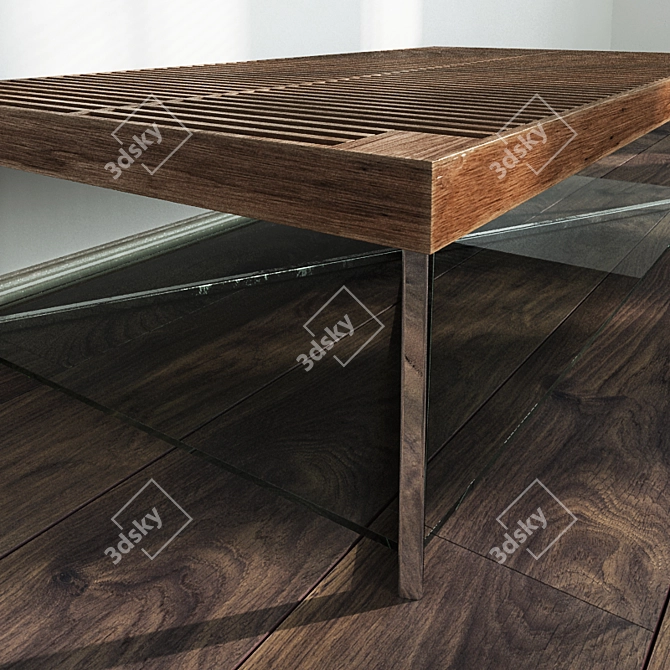 Minimalist Wood Table 3D model image 2