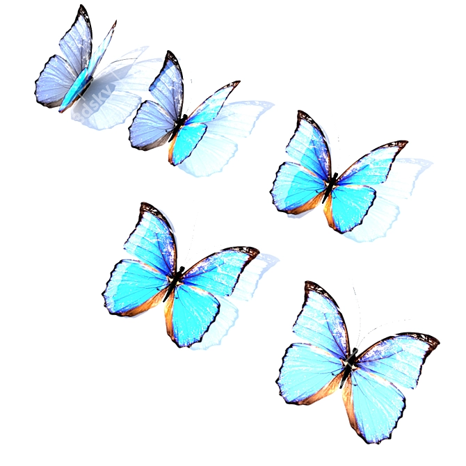 Ethereal Flutter: Low Poly Butterflies 3D model image 1