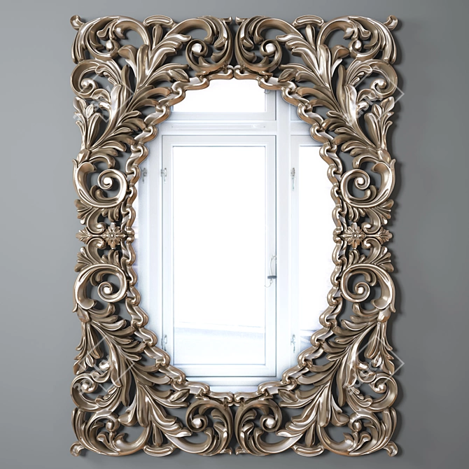 Elegant Carved Mirror by Schuller 3D model image 1