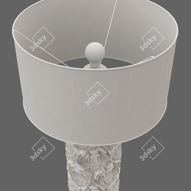 Coastal Elegance: Shell Table Lamp 3D model image 2