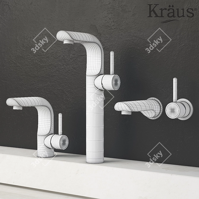 Kraus Icon Collection: Stylish Bathroom Mixers 3D model image 2