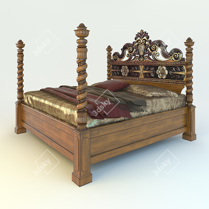 Title: Giovanni Visentin Bed - Artistic and Luxurious 3D model image 1