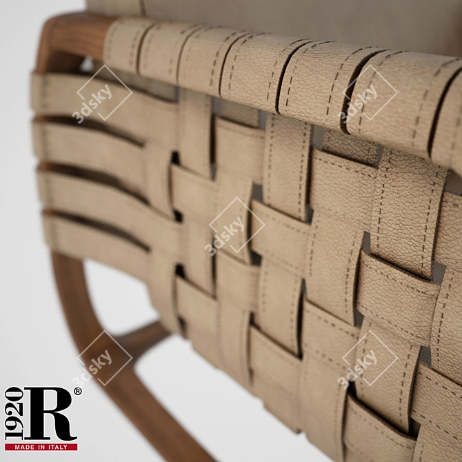 Bungalow Riva1920 Armchair - Rustic Elegance for Your Space 3D model image 2