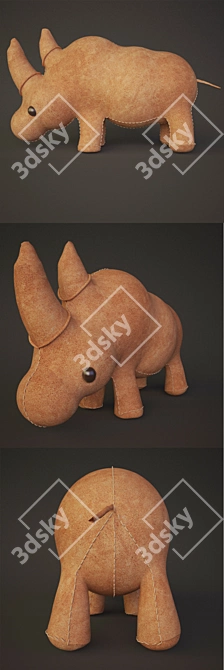 Stylish Leather Rhino 3D model image 1