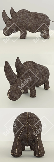 Stylish Leather Rhino 3D model image 2