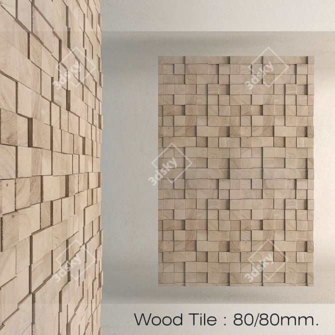 Wooden Decor Panel | 80mm x 80mm 3D model image 1