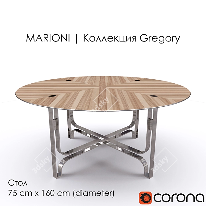 Marioni Gregory Round Dining Table 3D model image 1