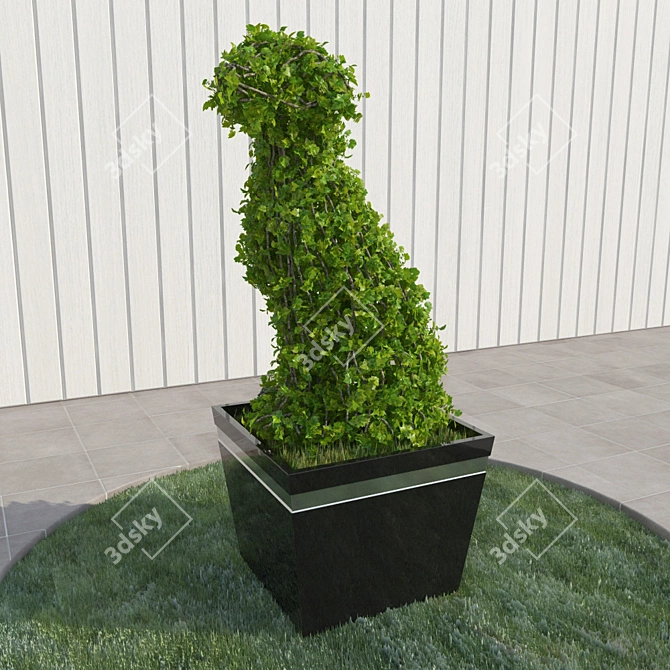 Sculpted Dog Topiary 3D model image 1