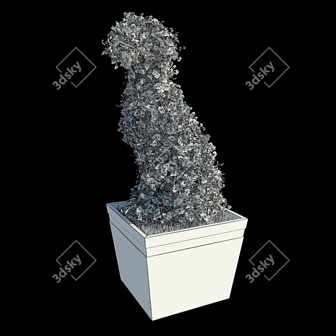 Sculpted Dog Topiary 3D model image 2