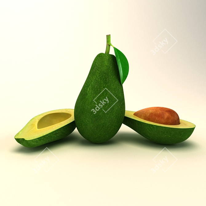 Artisanal Avocado Fruit Model 3D model image 2