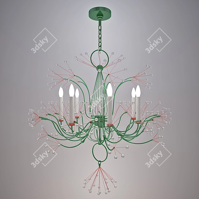 Blue Wave 54-Light Chandelier 3D model image 2