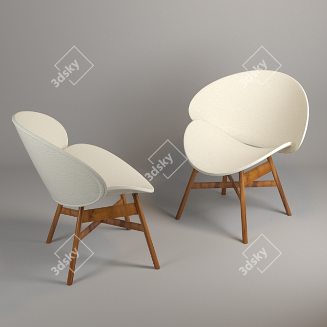 Gloster Dansk: Teak and Leather Armchair 3D model image 1