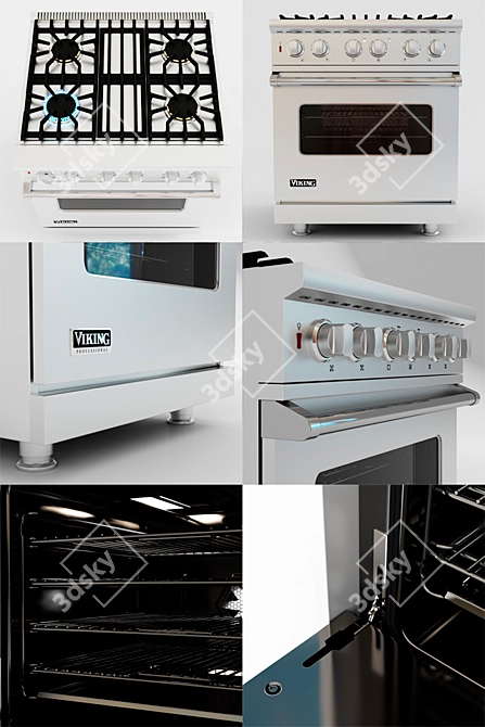 Viking 30-5 VGCC Gas Range 3D model image 2