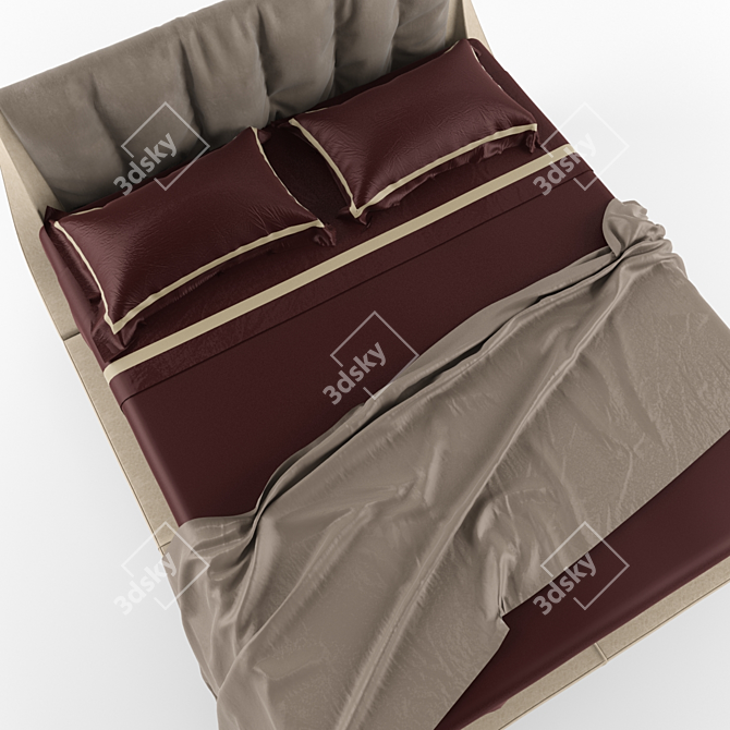 LOUIS Ulivi King Size Bed 3D model image 2