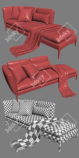 Luxurious Monaco Chaise II: Arik Ben Simhon Design 3D model image 3