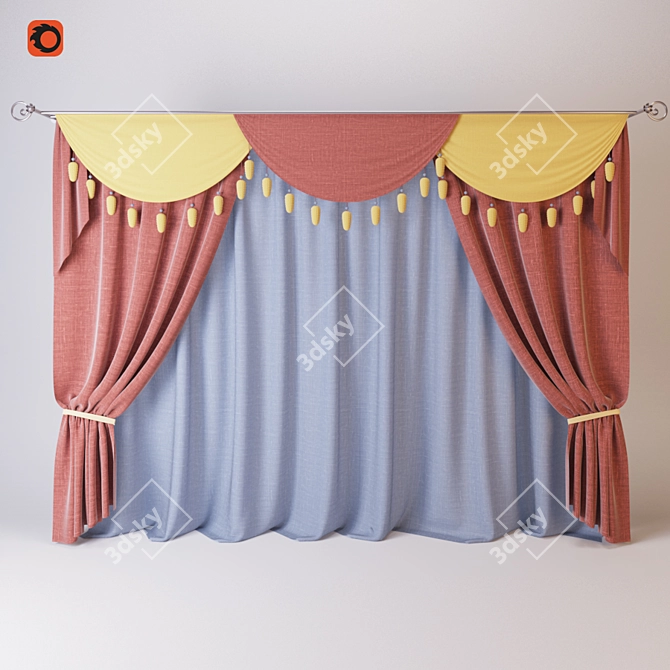 Cornfield Curtains 3D model image 1