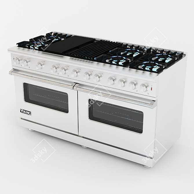 Viking 60-5 VDSC Range: Efficient and Stylish 3D model image 1