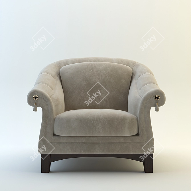 Elegant Brushed Classic Chair 3D model image 2