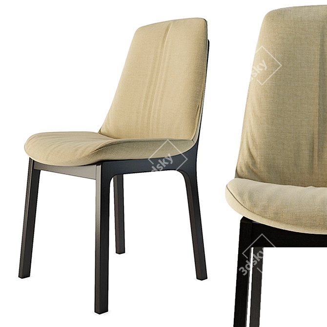 Classic Cappuccino Bern Chair 3D model image 2