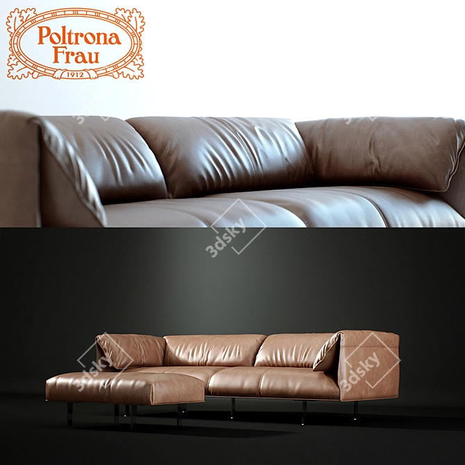 Elegant Leather Sofa - Poltronfrau 3D model image 1