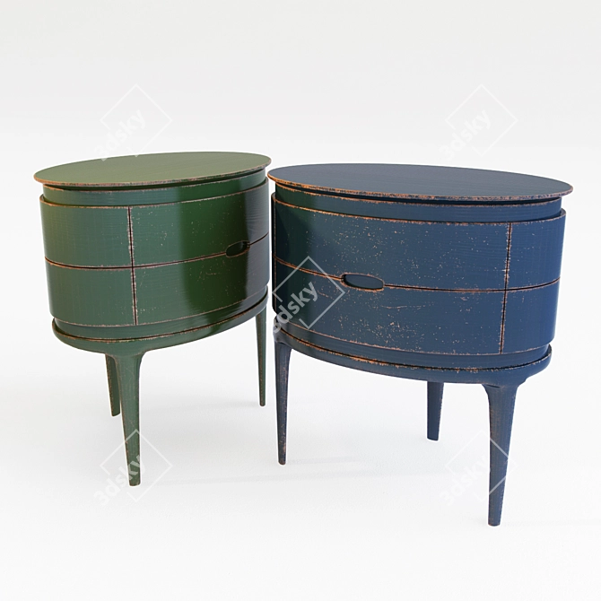 Vintage Bedside Table 3D model image 1