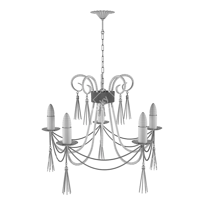 Vintage Bronze Chandelier 2766T 3D model image 3