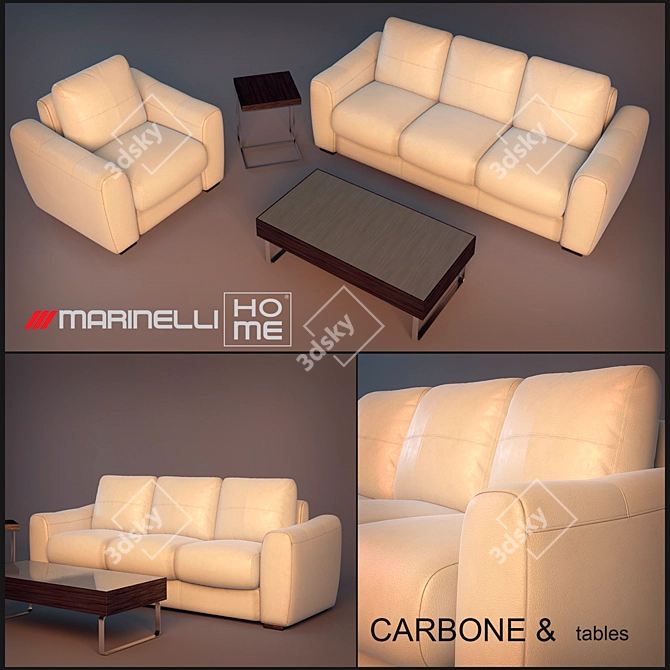 Luxury Upholstered Furniture Set 3D model image 1