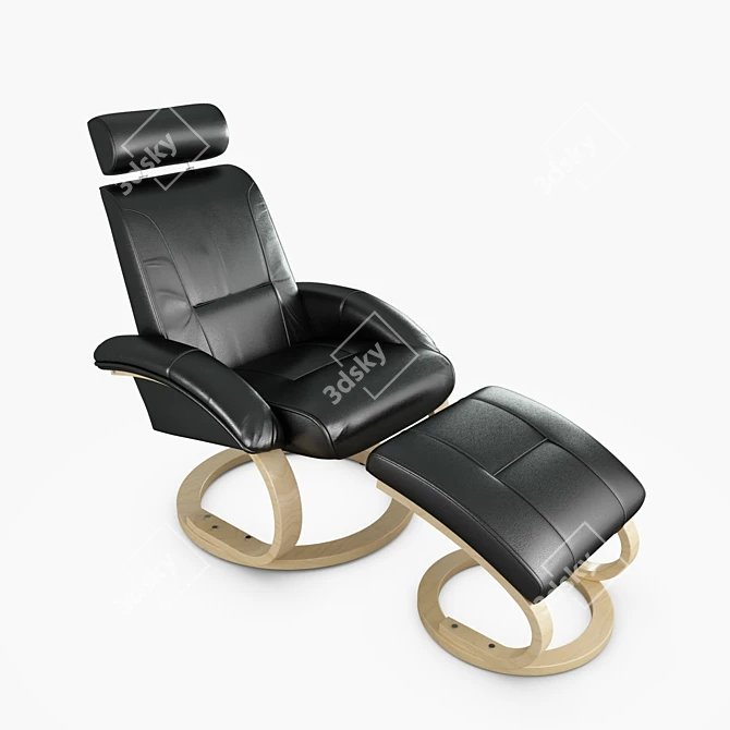 Realistic Lounge Chair: Luxury Comfort 3D model image 1