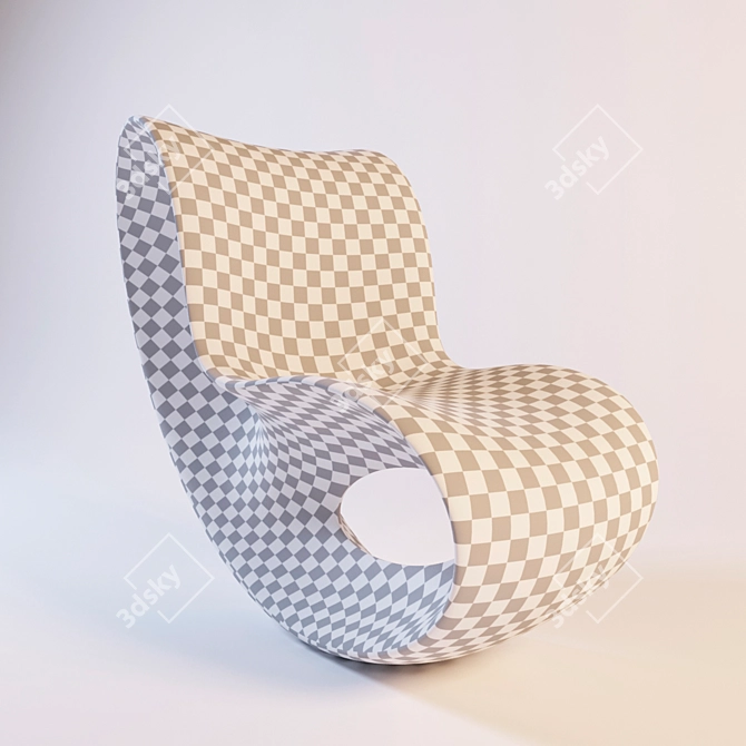 Sleek Contoured Lounge Chair 3D model image 2