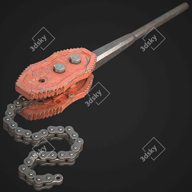 Compact Pipe Key Chain 3D model image 1
