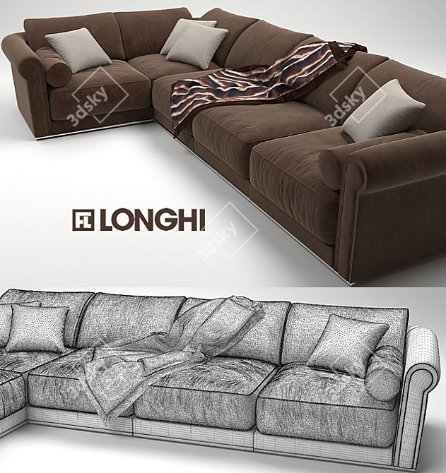 Luxury Longhi Loveluxe Sofa 3D model image 3