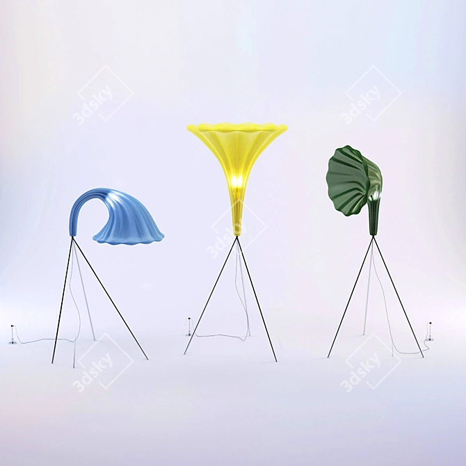 Title: Vintage Gramophone Floor Lamps 3D model image 1