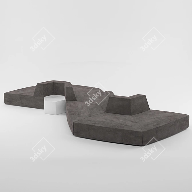 HexaLounge: Modular Hexagonal Lobby Seat 3D model image 2