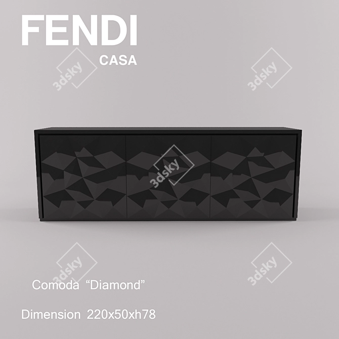 Fendi Diamond Comoda - Elegant and Functional 3D model image 3