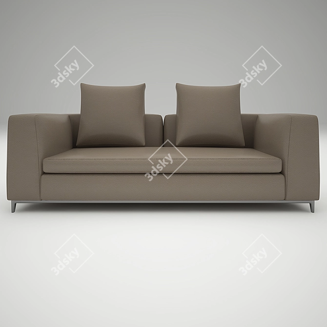 Italian Leather Sofa: B&B ITALIA MICHEL CLUB 3D model image 2