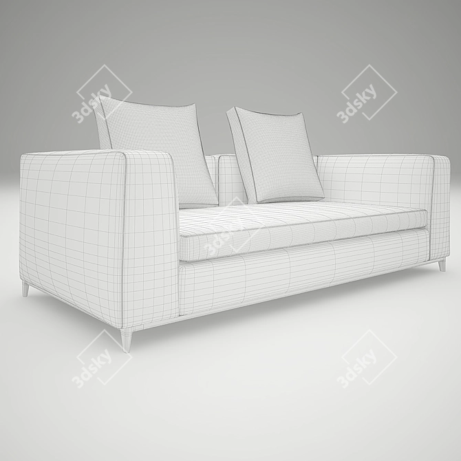 Italian Leather Sofa: B&B ITALIA MICHEL CLUB 3D model image 3