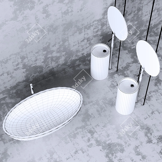 Sleek Bath Set: Polys 11581 3D model image 3