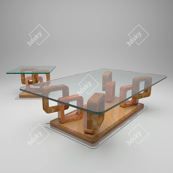Title: Elegant Chamfered Table 3D model image 1