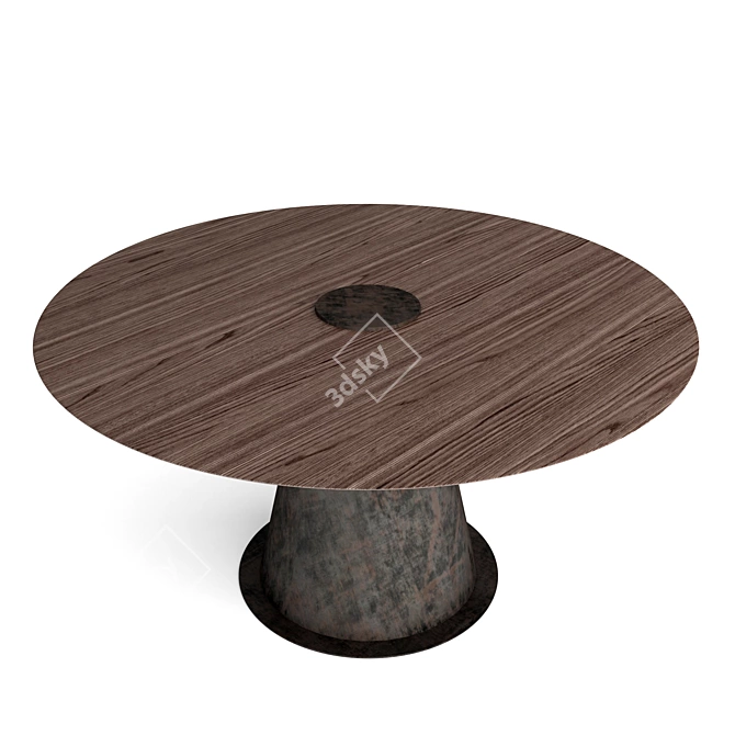 Rustic Mood: Modern Metal & Wood Table 3D model image 1