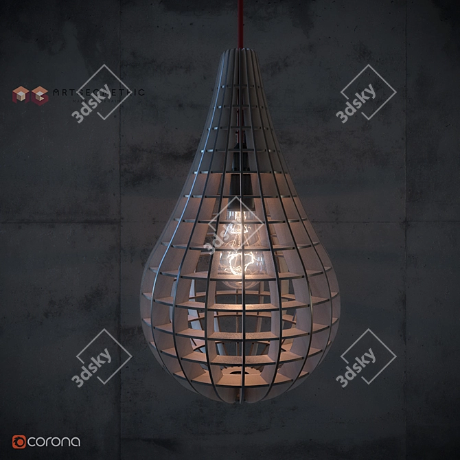 Geometric Pear Ceiling Light 3D model image 1