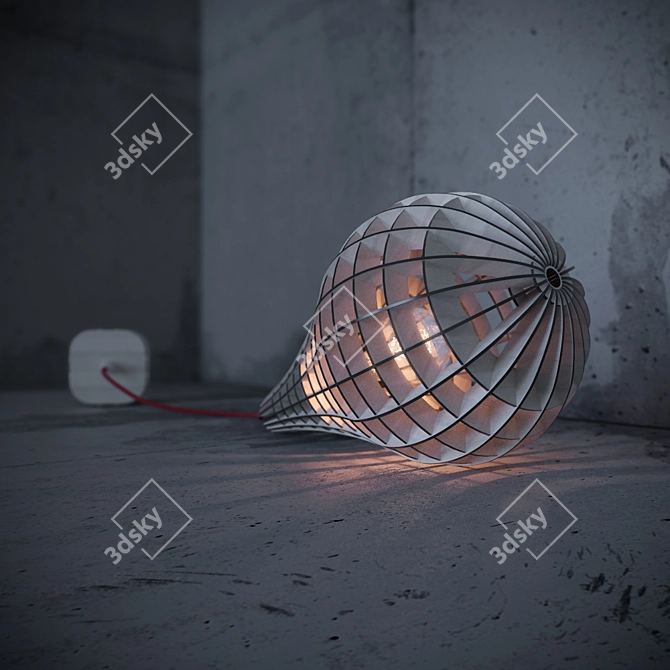 Geometric Pear Ceiling Light 3D model image 3