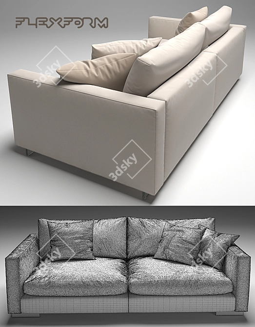 Flexform Magnum: Sleek and Spacious Sofa 3D model image 3