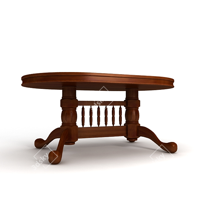 "Malaysia" Dining Table - Elegant and Spacious 3D model image 2