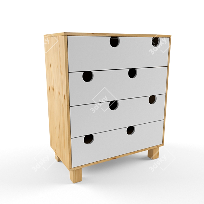 Rustic Pine Chest 3D model image 1