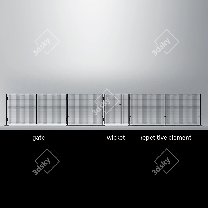 Welded Wire Fence Kit 3D model image 2